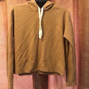 Dip cropped hoodie sweatshirt size S- tan